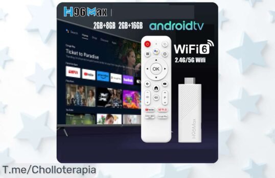 H96 Max Android TV Stick con Wifi 6 y mando voz disfruta imagen 4K HDR nunca visto precio loco super chollo descuento brutal oferta limitada corre ya
