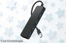 Hub USB 30 con 4 puertos que van rapidísimo a 5 Gbps, rebajado a precio loco para que conectes todo ya sin líos ¡corre porque estas unidades vuelan y te lo pierdes!