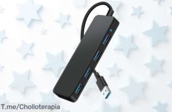 Hub USB 30 con 4 puertos que van rapidísimo a 5 Gbps, rebajado a precio loco para que conectes todo ya sin líos ¡corre porque estas unidades vuelan y te lo pierdes!