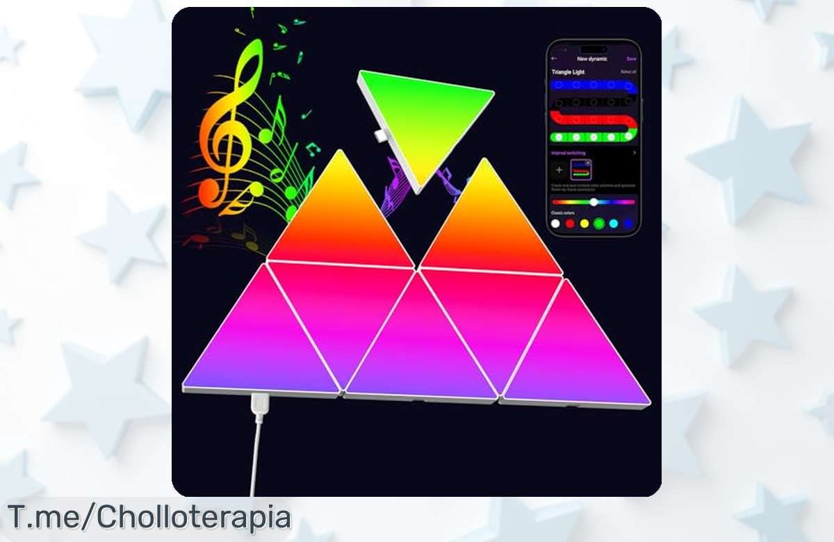 Ilumina tu espacio con paneles LED inteligentes que vibran con la música disfruta de un descuento brutal nunca visto y consigue este super chollo antes de que se acabe