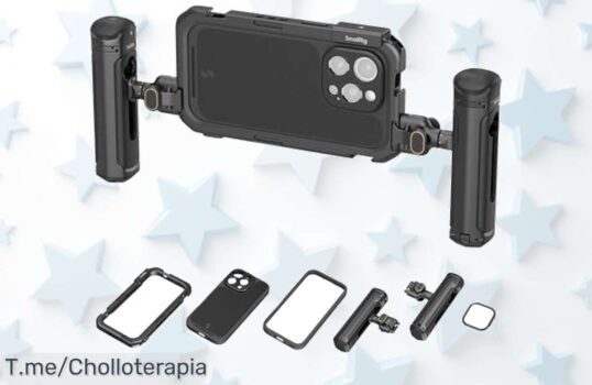 Jaula de video para iPhone 16 Pro Max con manija lateral y liberación rápida precio loco que mejora tu grabación al instante aprovecha este ofertón único con descuento brutal ya