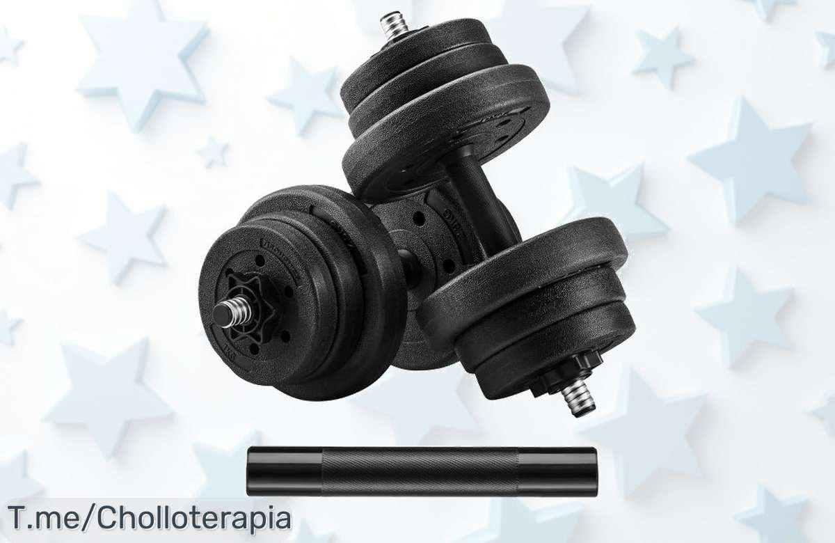 Juego de mancuernas ajustables con barra extra lo que nunca viste antes cambia tu rutina con este ofertón brutal y precio loco actúa ya porque es un super chollo limitado