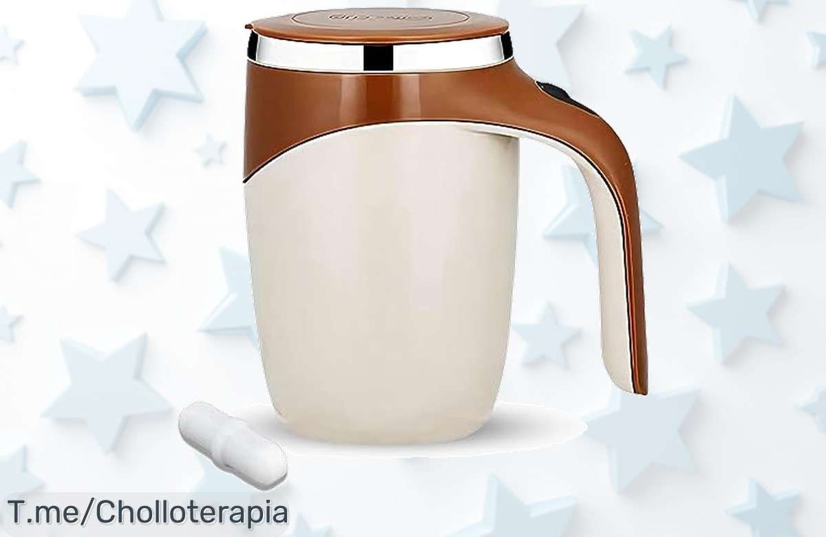 Kipida taza de agitación automática con doble capa mantén tu bebida caliente sin cables en un ofertón nunca visto con descuento brutal ¡aprovecha este super chollo ya que no dura para siempre!