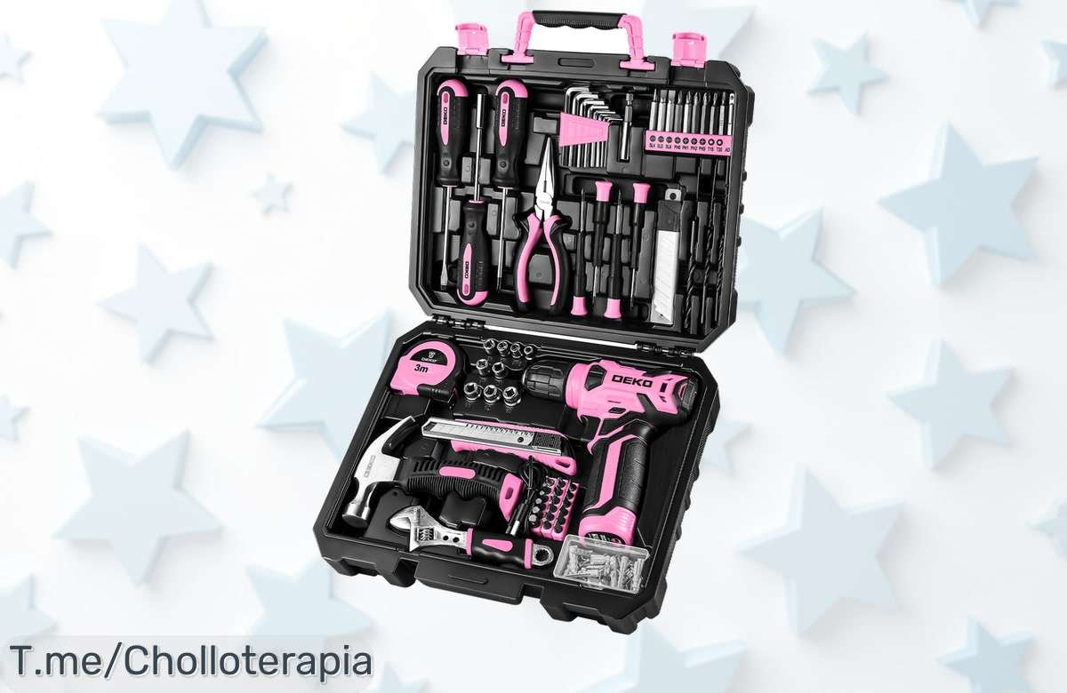 Kit de herramientas DEKO 126 piezas con taladro inalámbrico potencia única precio loco y descuento brutal oferta nunca vista corre y consigue este super chollo ya