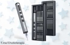 Kit destornillador eléctrico 38 en 1 con luz LED y carga USB rápido el ofertón nunca visto que hace tu vida fácil aprovecha este super chollo al precio loco ¡corre antes que se agote!