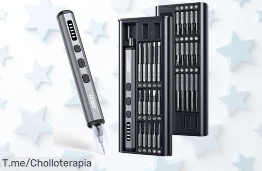 Kit destornillador eléctrico 38 en 1 con luz LED y carga USB rápido el ofertón nunca visto que hace tu vida fácil aprovecha este super chollo al precio loco ¡corre antes que se agote!