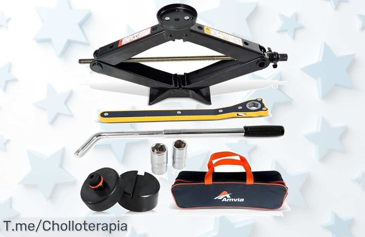 Kit gato para coche súper fuerte hasta 2 toneladas con pad Tesla incluido cambia neumáticos rápido y sin esfuerzo disfruta este ofertón de descuento brutal precio loco limitado ¡compra ya!