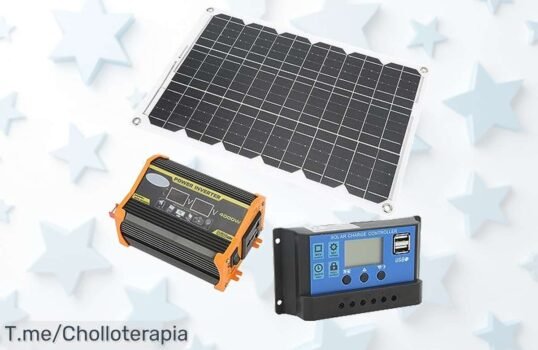 Kit solar portátil 18W con pantalla LCD controla tu energía fácil y protege tu batería precio loco descuento brutal nunca visto oferta limitada ¡aprovecha ya este super chollo!