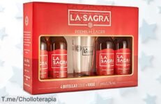 La Sagra pack 4 cervezas con vaso regalo sabor suave y aroma único un super chollo de precio loco que no puedes dejar pasar aprovecha este ofertón limitado ya