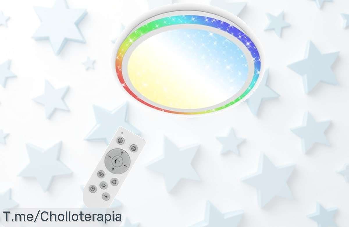 Lámpara LED Briloner con control remoto y estrellas mágicas luz potente de 1800 lúmenes súper chollo precio loco descuento brutal oferta nunca vista compra ya antes que se agote