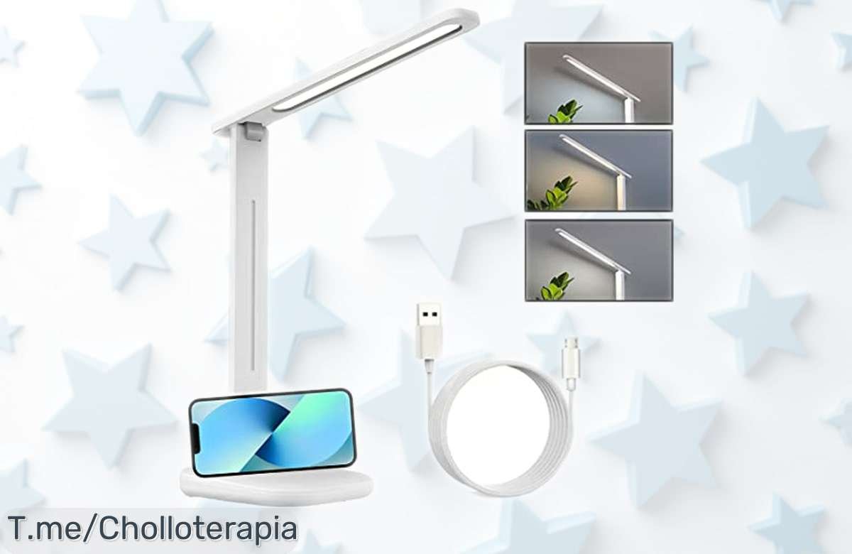 Lámpara LED regulable para escritorio con control táctil y luz sin parpadeos precio rebajado un chollazo portátil y flexible que cuida tus ojos mientras estudias o trabajas ¡date prisa antes que se acabe!