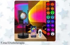 Lámpara Quigo Sunset con luz LED y cabezal giratorio 360 descubre sus 16 colores únicos en un ofertón de precio loco que se agota rápido compra ya este super chollo jamás visto
