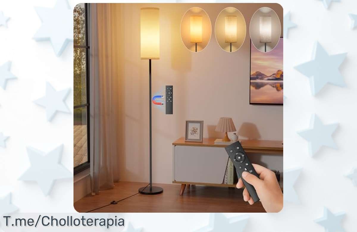 Lámpara de pie Bokihuk con 110 luces cambiantes para transformar tu salón ahora mismo a un precio loco y descuento brutal aprovecha este ofertón nunca visto ¡corre!