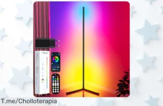 Lámpara de pie LED RGB 165cm con control y app cambia color al ritmo música disfruta ambiente único ahora con descuento brutal ¡ofertón precio loco compra ya!