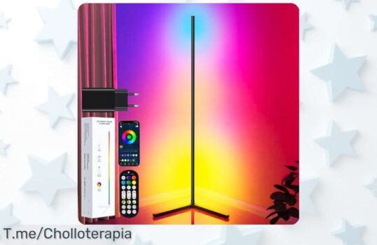 Lámpara de pie LED RGB 165cm con control y app cambia color al ritmo música disfruta ambiente único ahora con descuento brutal ¡ofertón precio loco compra ya!