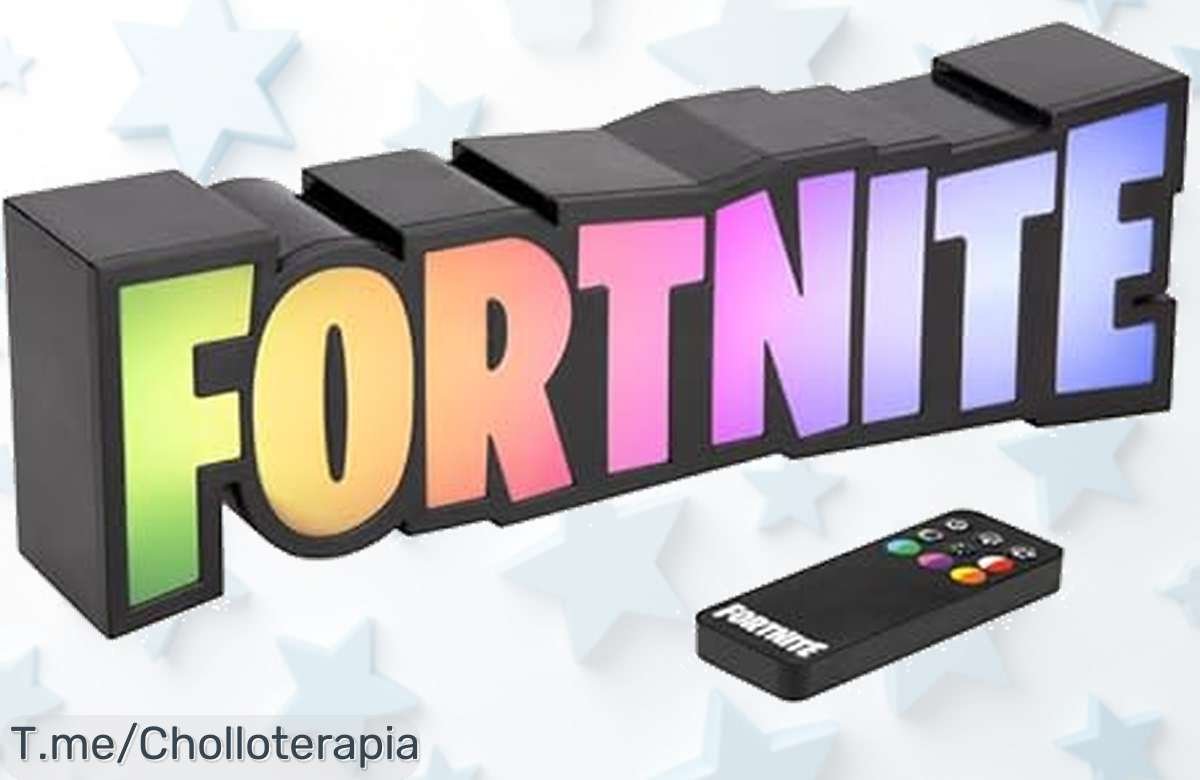 Lámpara gamer con luz RGB que cambia al ritmo de tu música diseño oficial Fortnite el super chollo con descuento brutal y precio loco compra ya antes que se acabe