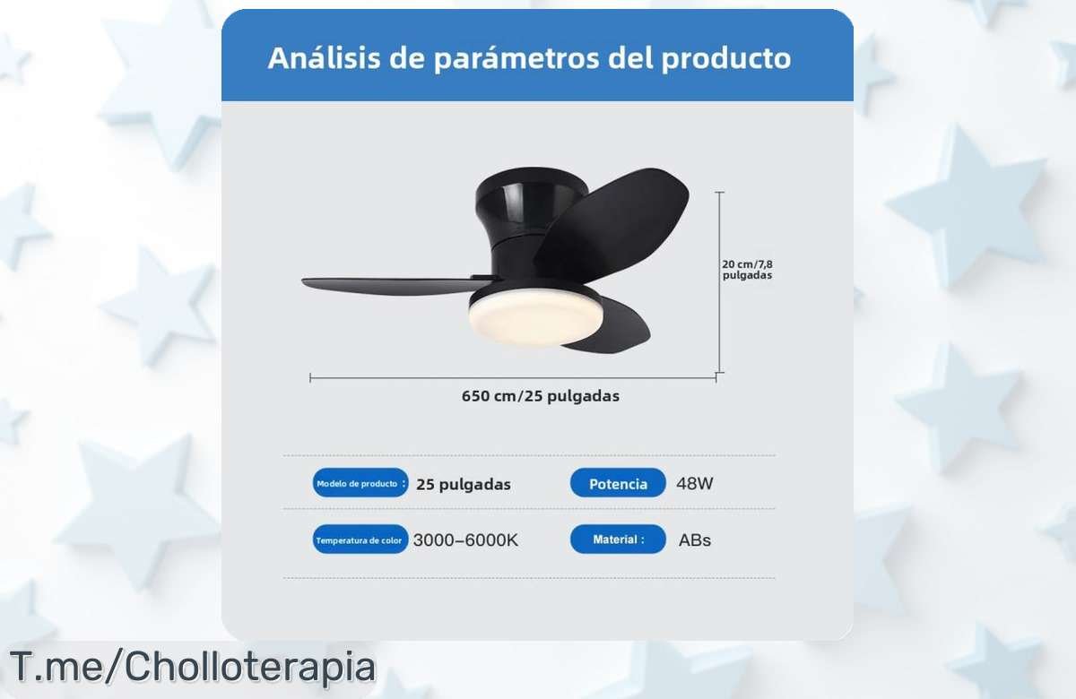 Lámpara ventilador de techo con luz LED y mando a distancia diseño nórdico única a un precio loco descuento brutal que nunca ha sido tan barato aprovecha ya las pocas unidades