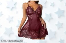 Lencería sexy roja en oferta única que realza tus curvas con encaje transparente disfruta este súper chollo y descuento brutal exclusivo compra ya no esperes más