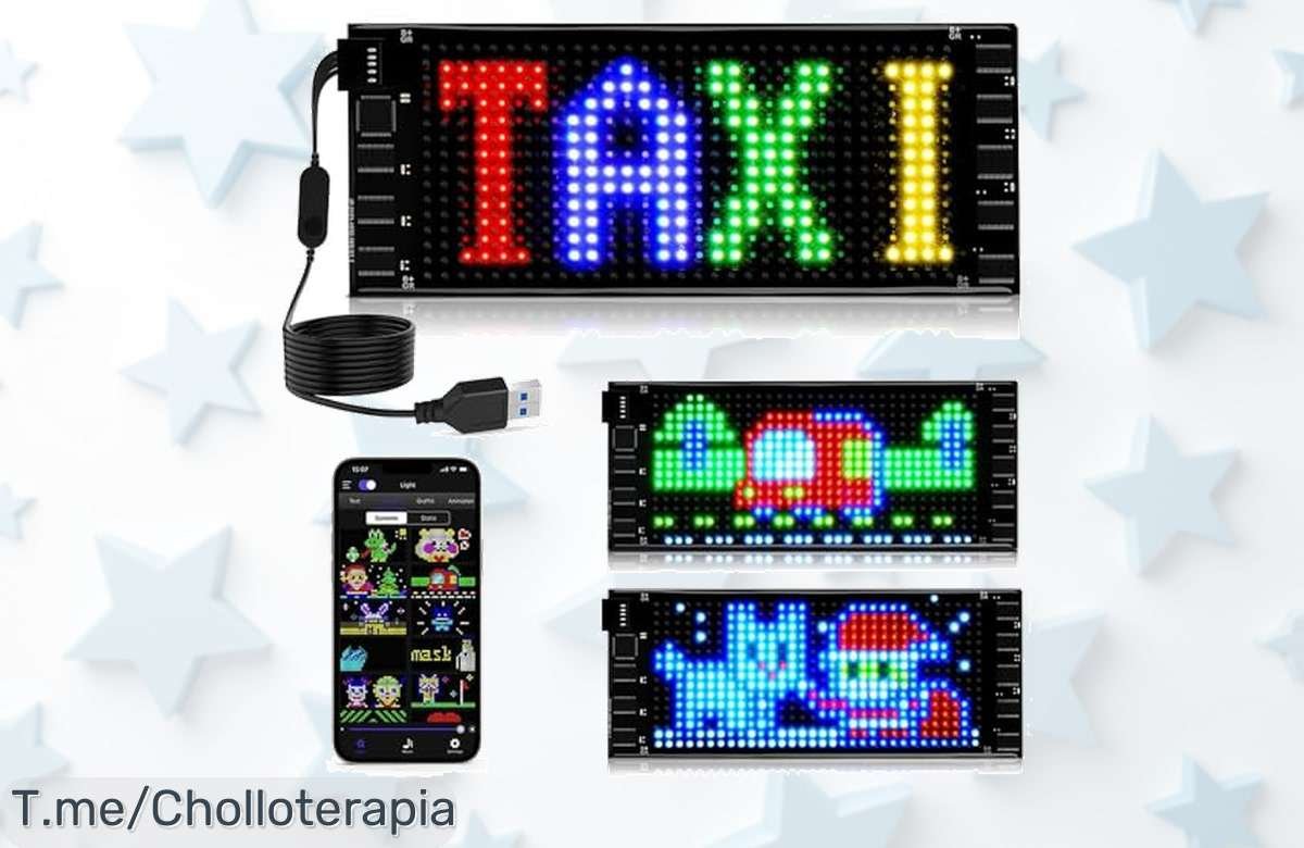 Letrero LED para coche personalizable con app un ofertón nunca visto y descuento brutal precio de ganga que hará tu vehículo único ¡compra ya antes que se agoten!