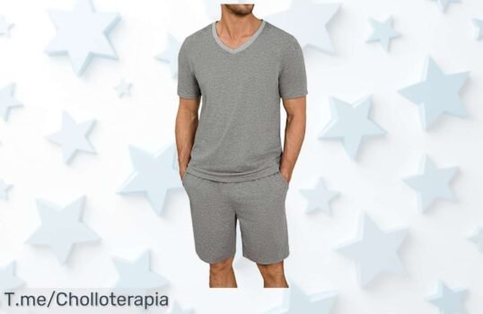Leversic pijamas de verano para hombre con cuello en v y bolsillos oferta nunca vista precio loco super chollo descuento brutal aprovecha ya antes que se acabe