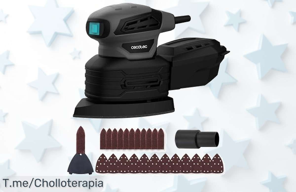 Lijadora eléctrica orbital Cecotec 180W con potencia brutal para cada rincón descuento brutal y super chollo precio de ganga oferta limitada compra ya antes que vuelen