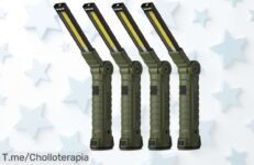 Linterna Coquimbo 4 piezas con base magnética y gancho descubre su luz en 5 modos giratorios perfecto para talleres o camping aprovecha este super chollo jamás visto urgente compra ya