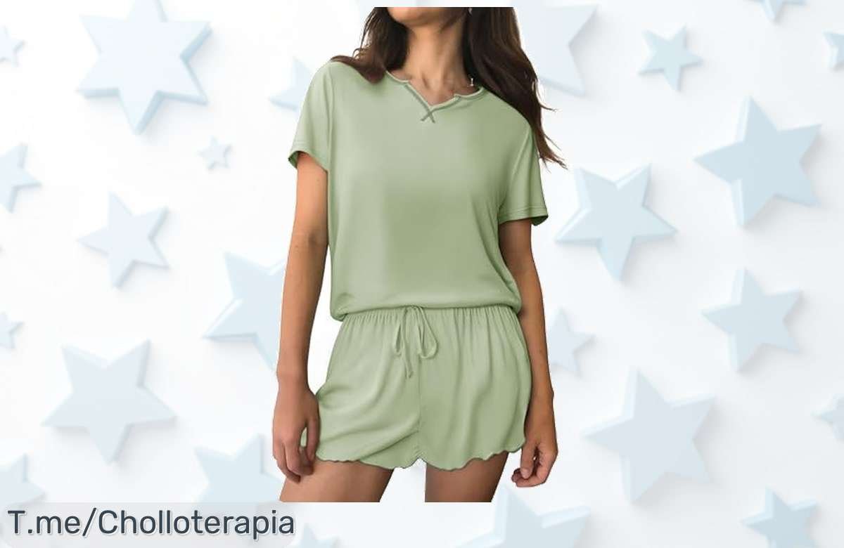 Litherday pijama verano mujer algodón suave con bolsillos y cordón diseño juvenil precio de ganga nunca visto aprovecha este ofertón limitado ¡compra ya antes que se agote!