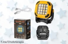 Luz led portátil magnética con súper potencia y carga rápida USB a precio loco nunca visto aprovecha este super chollo manos libres oferta limitada actúa ya