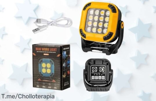 Luz led portátil magnética con súper potencia y carga rápida USB a precio loco nunca visto aprovecha este super chollo manos libres oferta limitada actúa ya