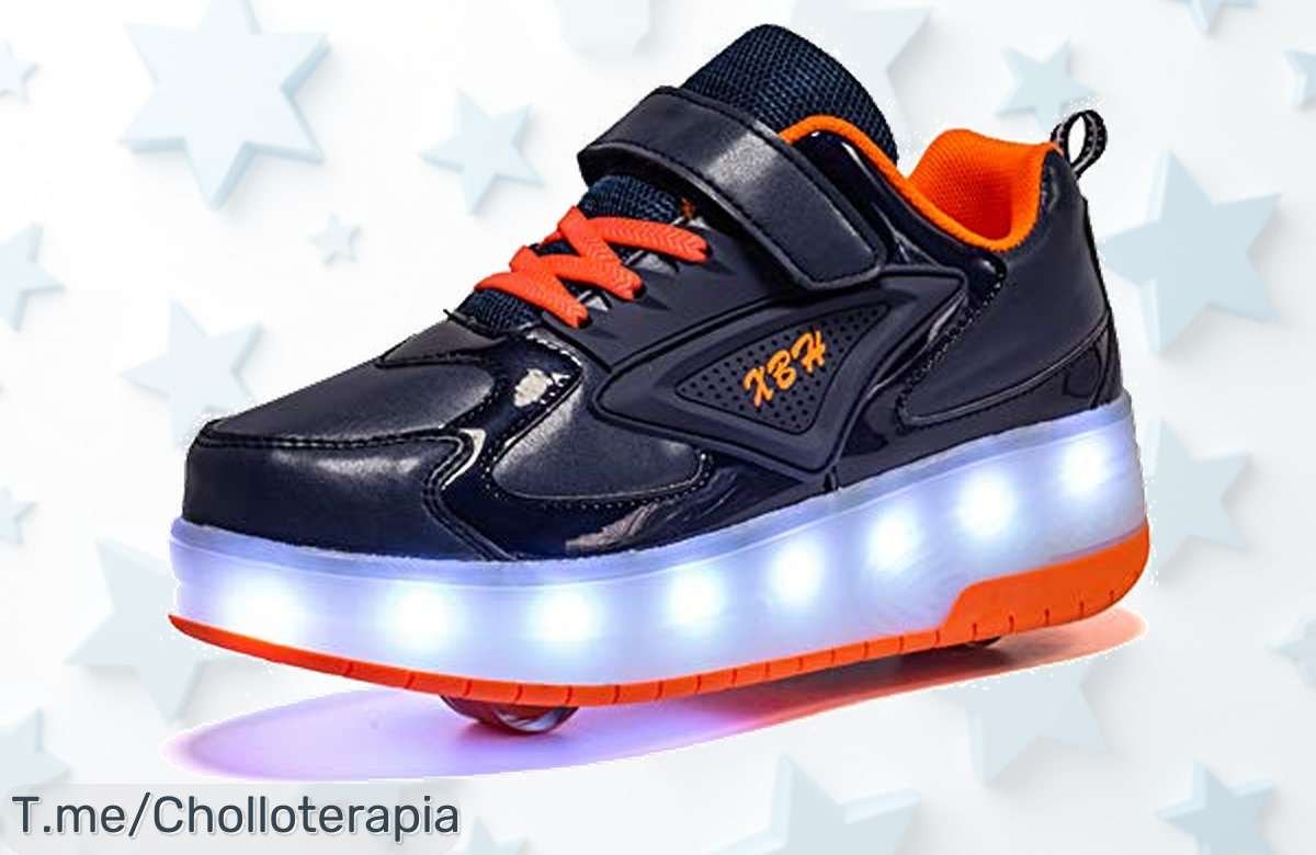 Lybang zapatillas de patinaje led con 7 colores recargables USB precio loco que hace brillar a los niños oferta limitada ¡no dejes escapar este super chollo!
