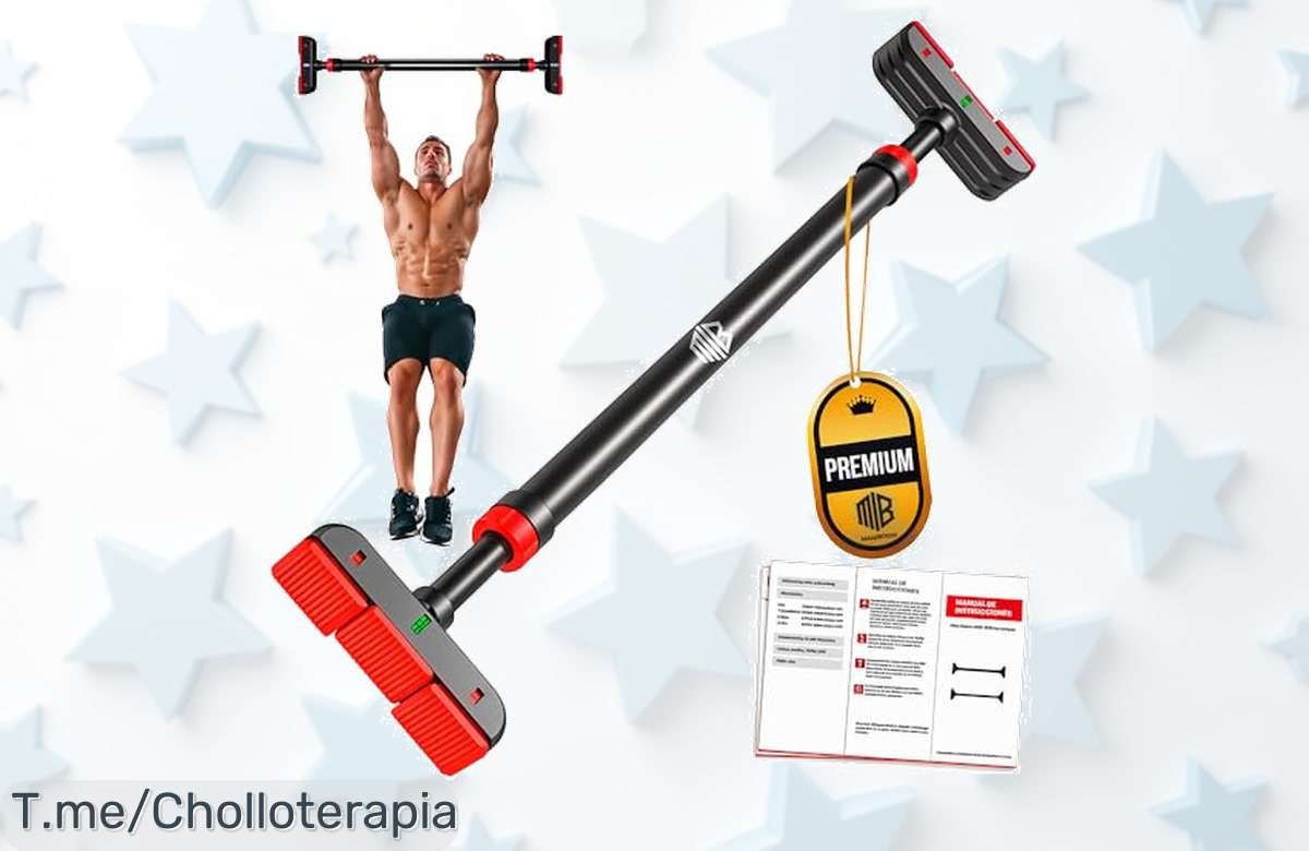 Maniboom barra de dominadas sin tornillos con ajuste ultra fuerte y carga hasta 200kg precio loco nunca visto aprovecha este ofertón genial antes que se agote ¡compra ya!