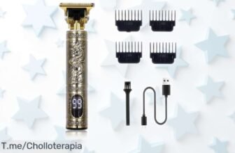 Máquina cortapelos con cuchillas de titanio y batería potente USB 180 min ahora rebajada un super chollo que no podrás dejar escapar ¡corre antes que se acaben!