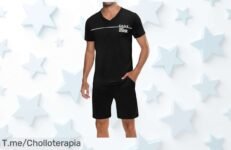 Marvmys pijama para hombre corto en algodón con bolsillos diseño moderno y cómodo aprovecha este super chollo de precio loco antes que se agote ¡compra ya!