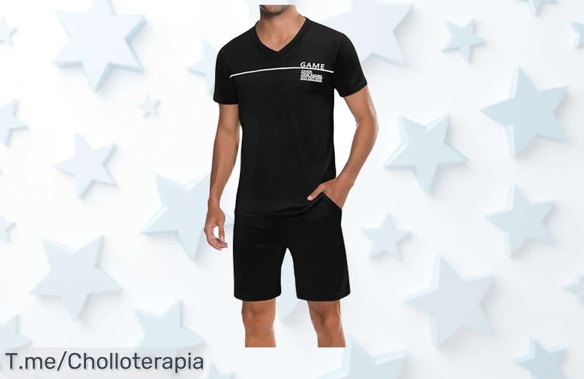 Marvmys pijama para hombre corto en algodón con bolsillos diseño moderno y cómodo aprovecha este super chollo de precio loco antes que se agote ¡compra ya!
