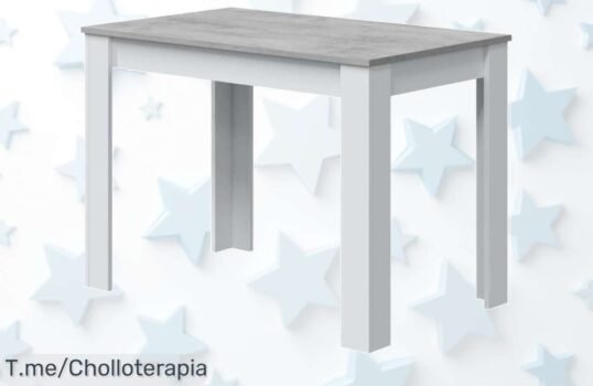 Mesa auxiliar Cloe con diseño moderno en blanco Artik y cemento super chollo con precio loco y descuento brutal nunca visto oferta limitada corre que vuelan unidades