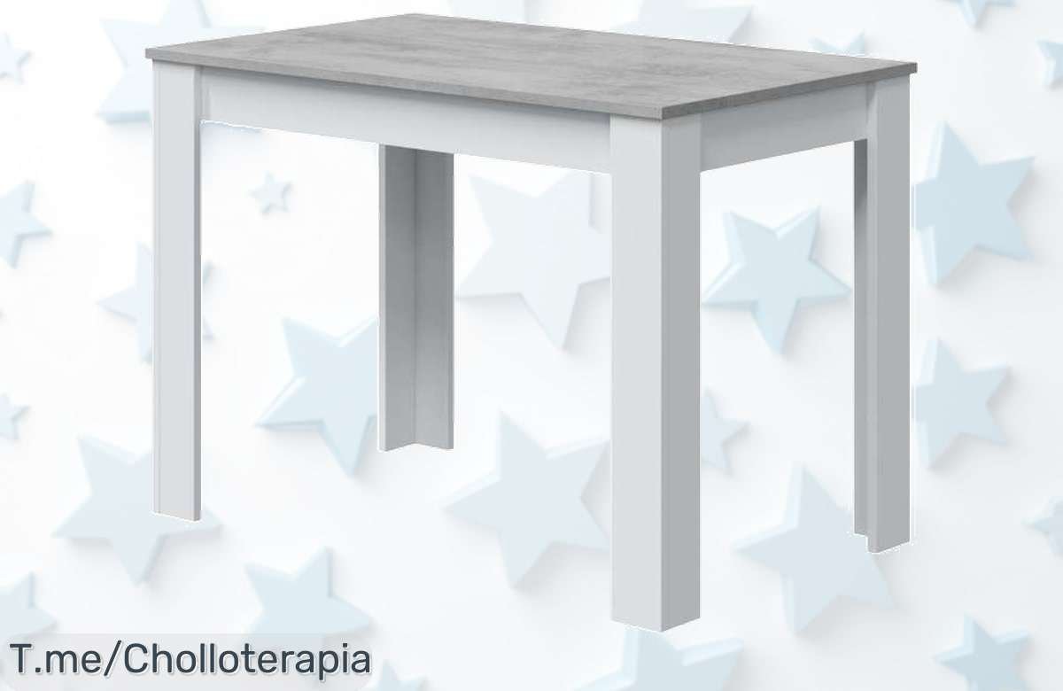 Mesa auxiliar Cloe con diseño moderno en blanco Artik y cemento super chollo con precio loco y descuento brutal nunca visto oferta limitada corre que vuelan unidades