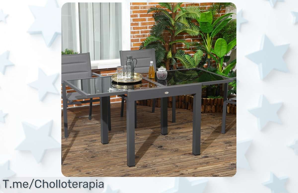 Mesa de jardín extensible con tablero de vidrio disfruta ahora este ofertón único con descuento brutal ideal para tus reuniones precio loco y oferta limitada actúa ya no la dejes escapar