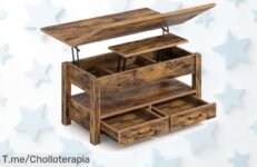 Mesa elevable Rolanstar con compartimento secreto y cajón levanta sin ruido aprovecha este super chollo con descuento brutal y precio de ganga oferta limitada actúa ya