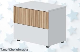 Mesita Habitdesign con 2 cajones y acabado textil top en un precio loco que no volverás a ver aprovecha este super chollo antes de que se agote tu ofertón final