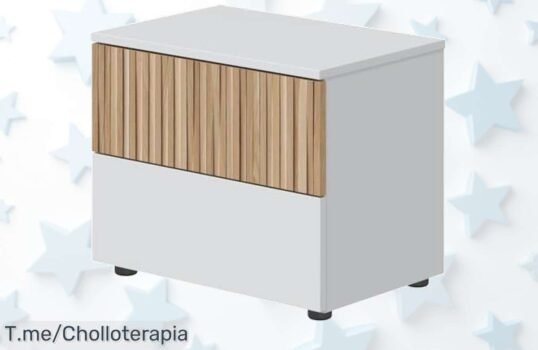 Mesita Habitdesign con 2 cajones y acabado textil top en un precio loco que no volverás a ver aprovecha este super chollo antes de que se agote tu ofertón final