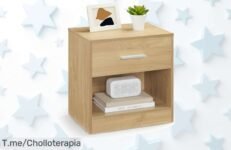 Mesita de noche Vasagle con cajón y diseño moderno súper estable aprovecha este ofertón de precio loco nunca visto ¡solo quedan pocas unidades cómprala ya!