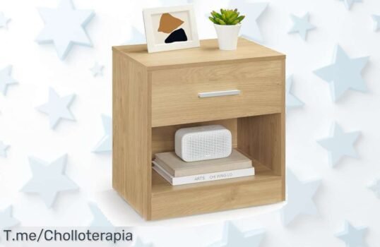 Mesita de noche Vasagle con cajón y diseño moderno súper estable aprovecha este ofertón de precio loco nunca visto ¡solo quedan pocas unidades cómprala ya!