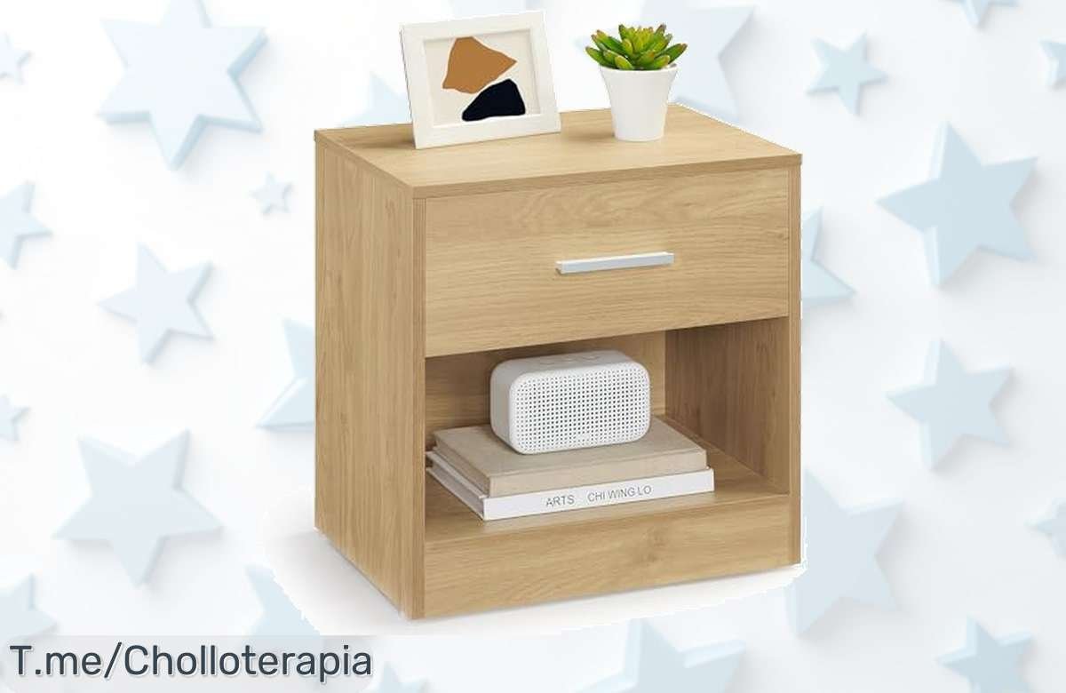 Mesita de noche Vasagle con cajón y diseño moderno súper estable aprovecha este ofertón de precio loco nunca visto ¡solo quedan pocas unidades cómprala ya!