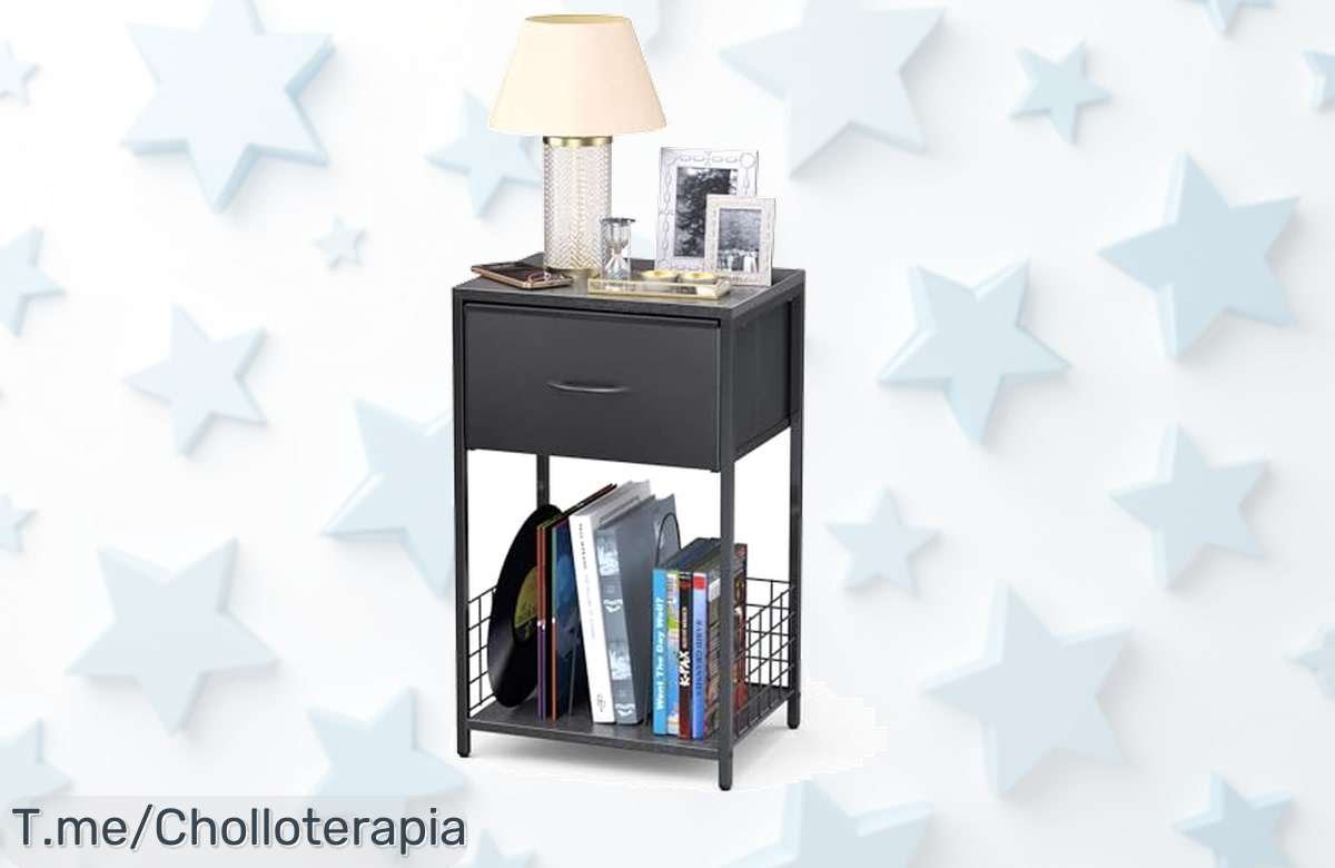 Mesita de noche moderna con cajón gigante para tener todo ordenado disfruta este super chollo a precio loco nunca visto ¡ofertón limitado actúa ya!