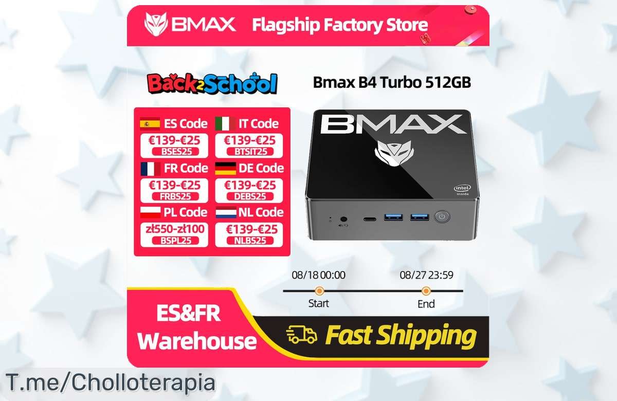 Mini PC BMAX B4 Turbo con Windows 11 y gráficos 4K ultranítidos a precio loco nunca visto aprovecha este ofertón de ganga limitado ¡corre que vuela!