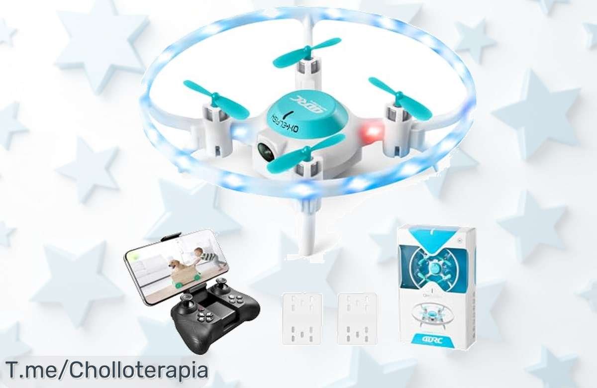 Mini drone con cámara HD y doble batería para niños disfruta vuelos 3D súper divertidos con hélices protegidas a precio loco aprovecha este ofertón único y limitado ya