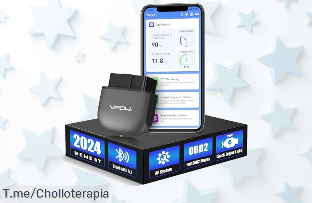 Mini escáner OBD2 Bluetooth 51 rápido multimarcas en 24 idiomas precio loco de ganga detecta fallos ya super chollo con descuento brutal oferta nunca vista corre y compra antes que se agote