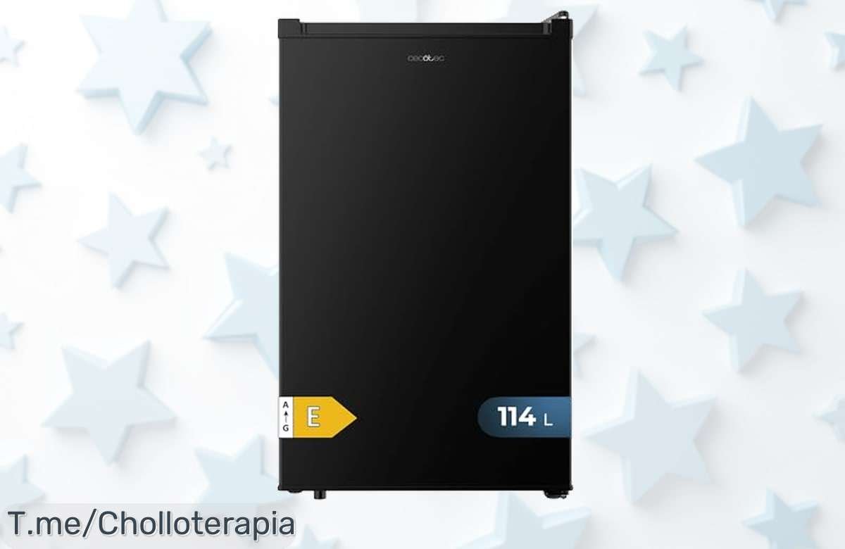 Mini nevera Cecotec 114L con luz LED y puerta reversible a precio loco para tener todo fresco y ordenado aprovecha este ofertón brutal que nunca viste ¡compra ya!
