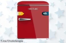 Mini nevera retro Bolero con cajón de hielo y tirador cromado diseño rojo irresistible precio loco descuento brutal ¡ofertón único que se agota rápido corre ya!