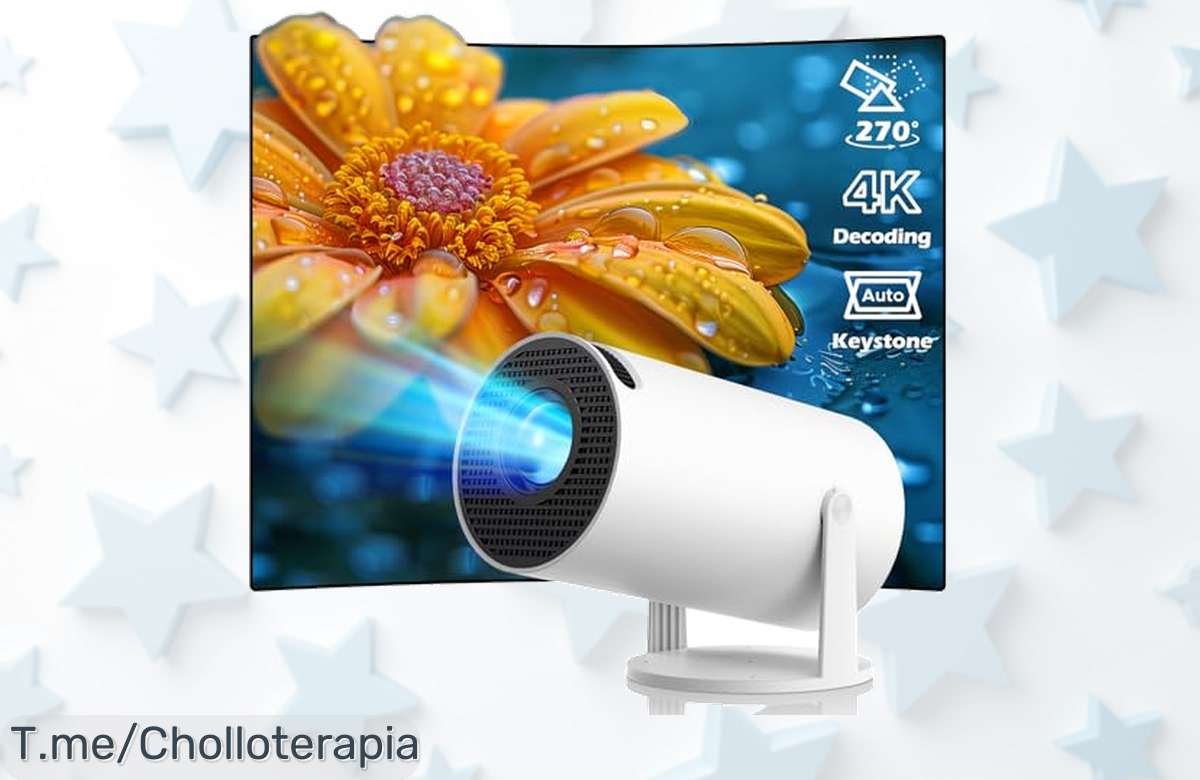 Mini proyector portátil con imagen perfecta y wifi6 disfruta de cine en casa sin cables con descuento brutal nunca visto corre ya precio loco por tiempo limitado